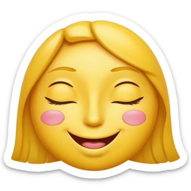 Yellow emoji with it’s eyes closed with big lips sticker