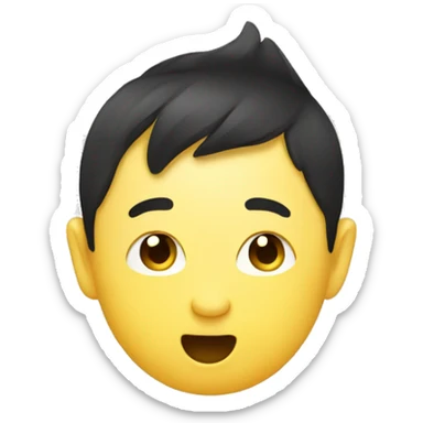 A cute and minimal cartoon emoji of Justin Sun enjoying a banana. sticker