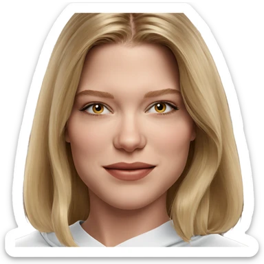 blonde girl portrait staring directly sticker