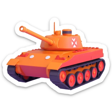 an ace tank inspired by World of Tanks PC, heroic and victorious vibe sticker