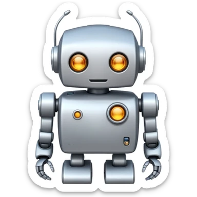 white ai old robot cute sticker