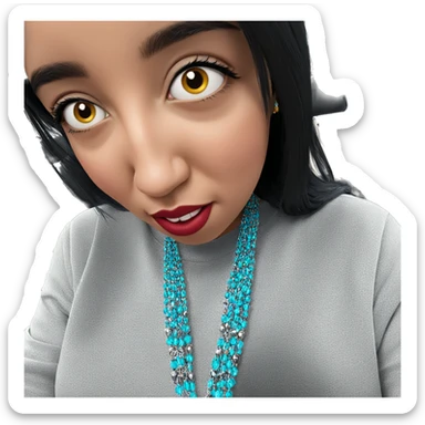 girl in car with jewelry sticker