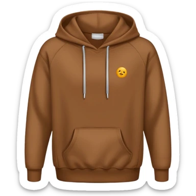 A brown hoodie no human and no zipper sticker