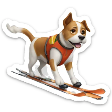 A dog skiing sticker