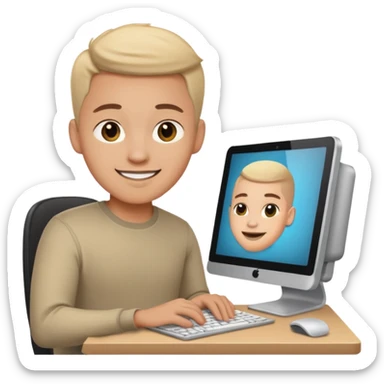 designer with a computer sticker