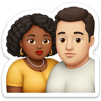 A slim lightman and fat black woman love sticker