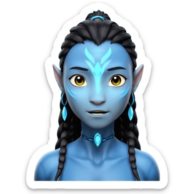 Avatar singing blue character  sticker