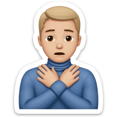 Man with hands gripped around NECK crossed like he is choking sticker