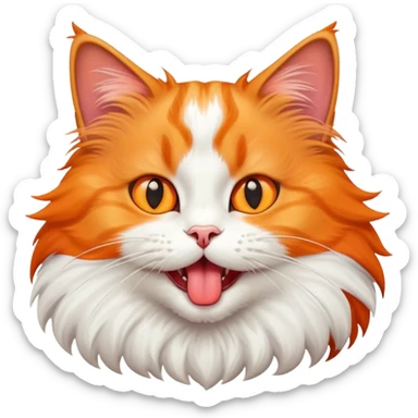 generate a cat with its tongue hanging out sticker