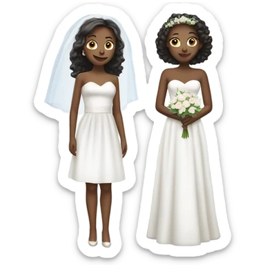 Two light girls getting married in white dresses sticker
