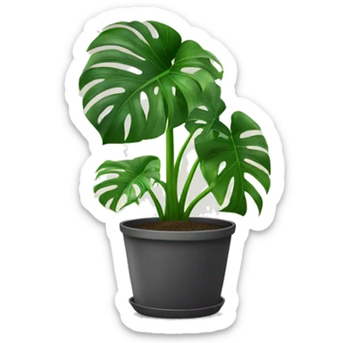 monstera in pot sticker