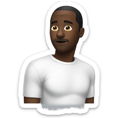 diddy with white lotion on his face sticker