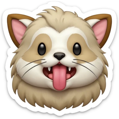 A thrumbo from the game rimworld. Front view, sticks the tongue out and licks. animated sticker