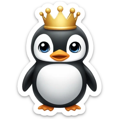 baby Penguin with crown sticker
