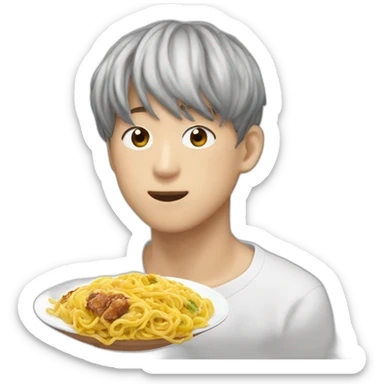 Jung Kook qui mange des ramens sticker
