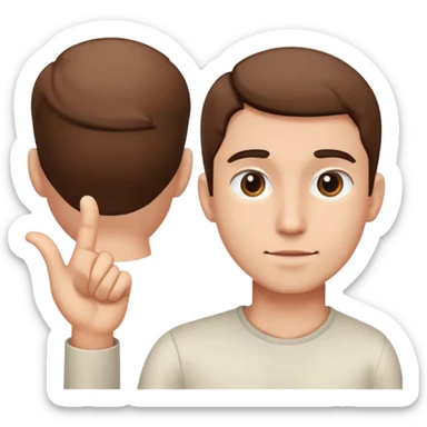 man explaining side looking, half body sticker