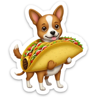 Dog with a taco body sticker