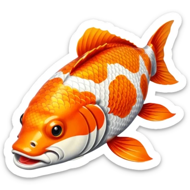 Big spotted koi fish with it's mouth open sticker