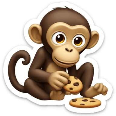 monkey eating a cookie sticker