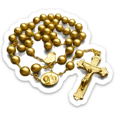 Gold Catholic Prayer Beads sticker