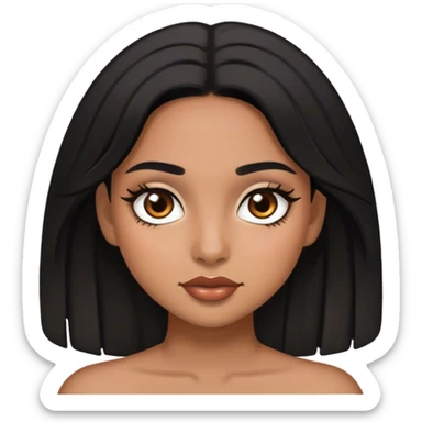 girl with latina makeup and black hair and brown eyes  sticker