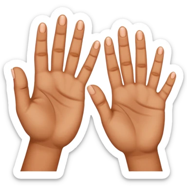 two hands showing all 10 fingers sticker