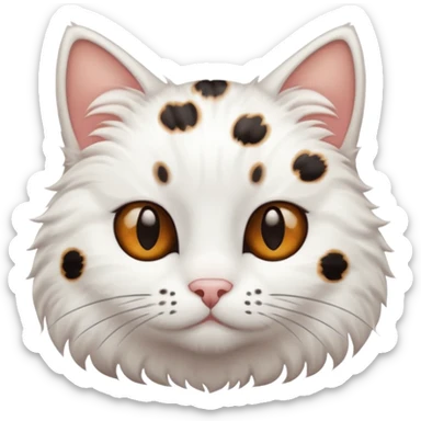 gato blanco con machita marron y negra sticker