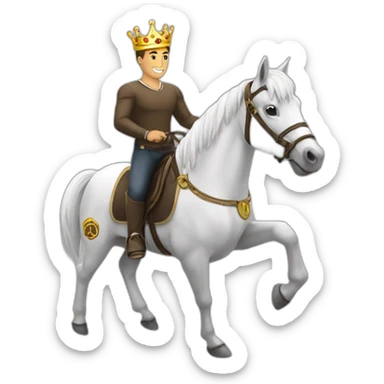 Ronaldo avec une couronne sur un cheval blanc sticker
