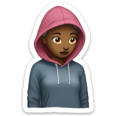 Girl Sad with a hoodie  sticker