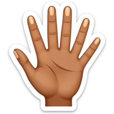 hand making the three-finger blessing gesture, slightly tanned, brownish, static, regular emoji size, classic emoji style sticker