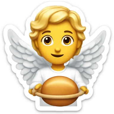 Emoji for delicious with the hoop of an angel sticker