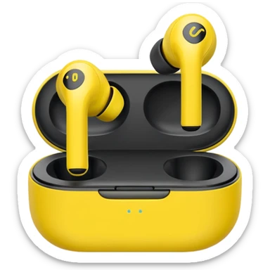 yellow wireless earbuds sticker