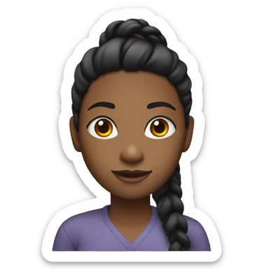 Black woman with ponytail black hair full body  sticker