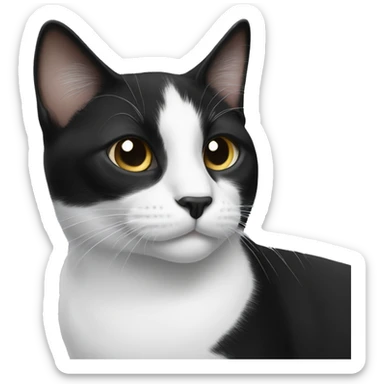 Black and white cat sticker