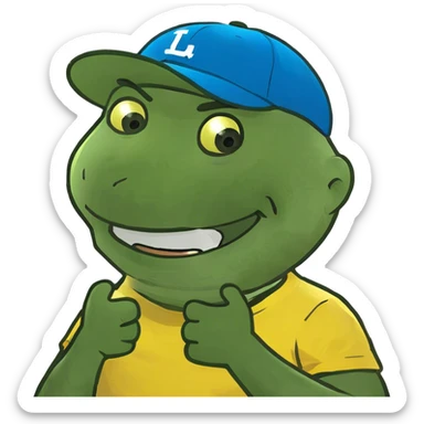 Arms crossed holding neck laughing guy sticker