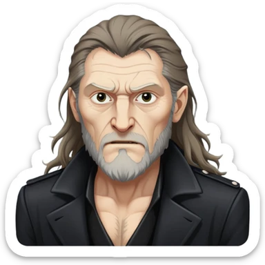 Fenrir Greyback in harry potter, black open chest coat sticker