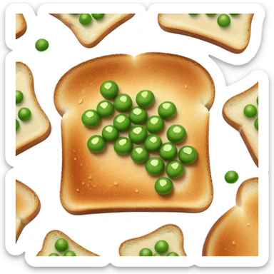 toast with peas on sticker