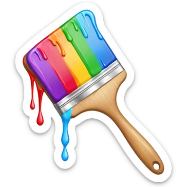 paint brush with raindow paint sticker