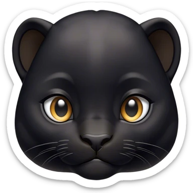 Cinematic Noble Baby black Panther Portrait Emoji, Poised with a touch of regal innocence, featuring a compact, sleek build with soft, dark fur and large, soulful eyes, Simplified yet sharp and sophisticated features, highly detailed, glowing with a gentle, mysterious glow, high shine, intelligent and endearing, stylized with an air of youthful authority, focused and attentive, soft glowing outline, capturing the essence of a tiny jungle guardian that appears ready to pounce out of the screen with effortless charm! sticker