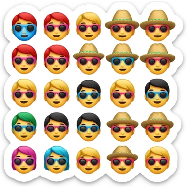ios 18 emojis for mexico with happy colours sticker