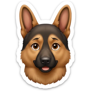 German shepherd with one ear up and one ear down sticker