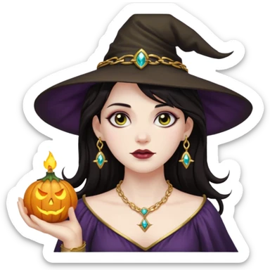 circe witch dark hair sticker