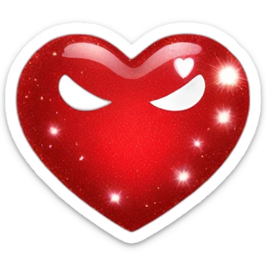 red heart with sparkle sticker