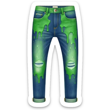 paint splashed green pants sticker