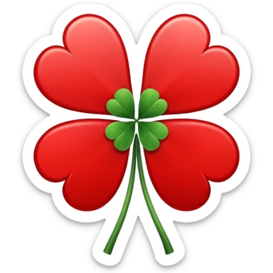 Un trébol de cinco hojas entre rojo y negro  sticker