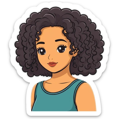 Latina with curly hair sticker