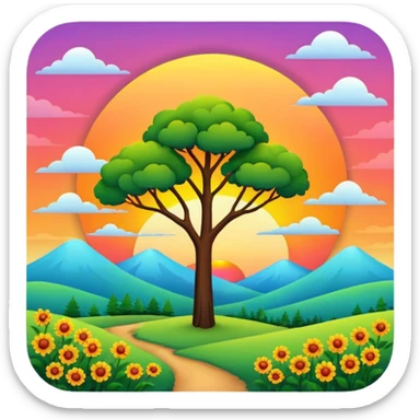 Pôr do sol com Naturezw sticker