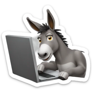 Stupid donkey is working on computer sticker