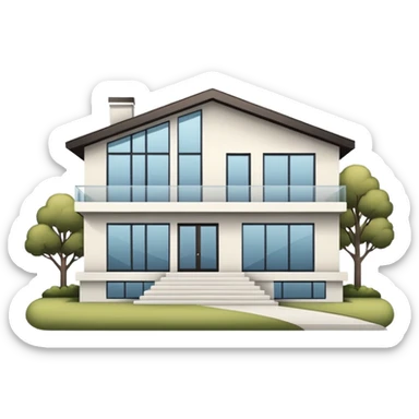 A modern house isolated on a plain background, clean architectural lines, large glass windows, minimalist design, neutral colors, soft studio lighting, high detail, realistic style
 sticker