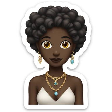 dark-skinned girl with jewelry sticker